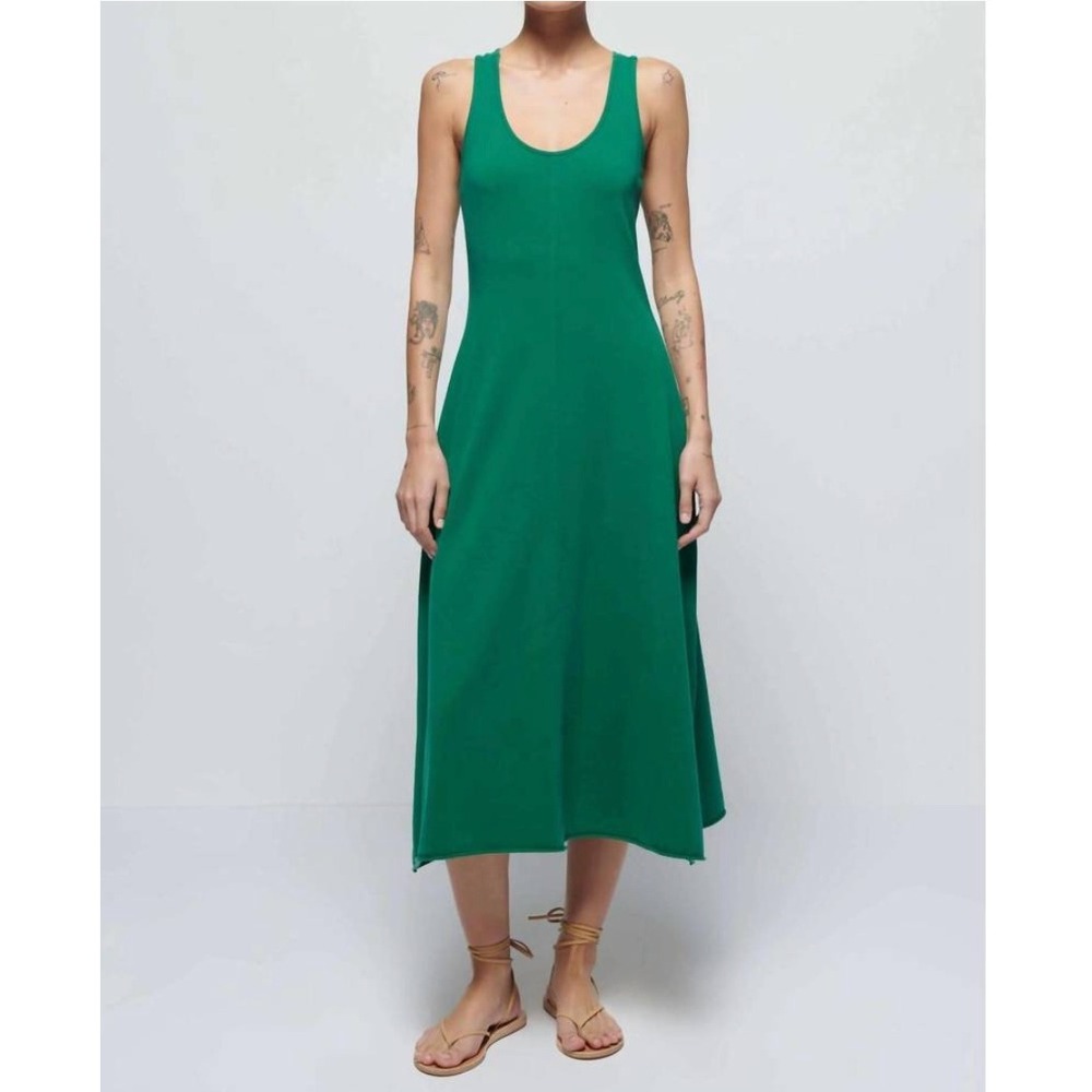 Nation LTD Merethe Crossback Midi Dress Pima Cotton Verdant Green NWT XS Peru